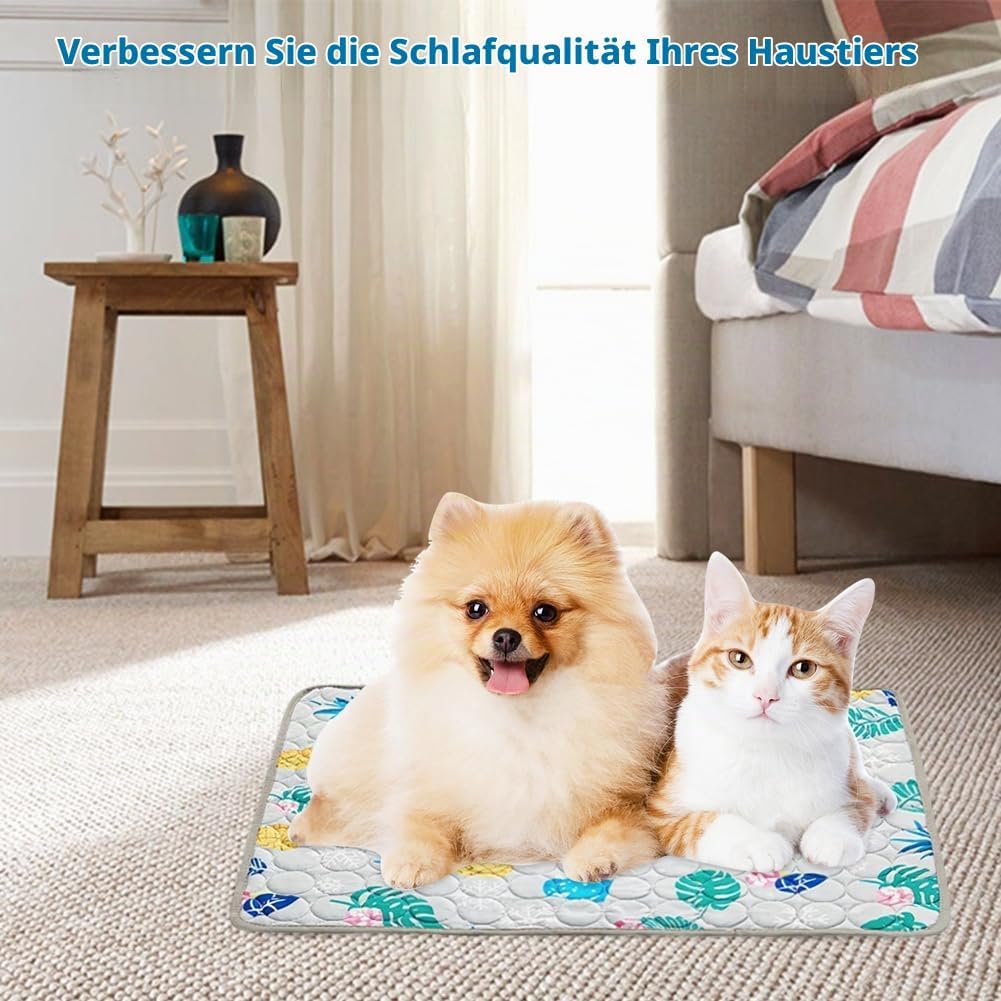Yuragim Kühlmatte für Hunde, Selbstkühlend Hundematte 100 * 70cm Kühldecke für Hunde und Katzen für