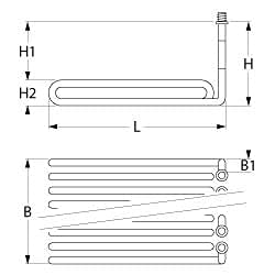 Heizkörper für Fritteuse Mareno FQE41, FQE41L, FQE41L2, FQE61, FQE61L, Bartscher 115205, Cookmax 124