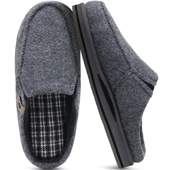 ONCAI Hausschuhe Herren Komfort Pantoffeln Plüsch Streifen Hüttenschuhe Wärme Cord Flauschig Slipper
