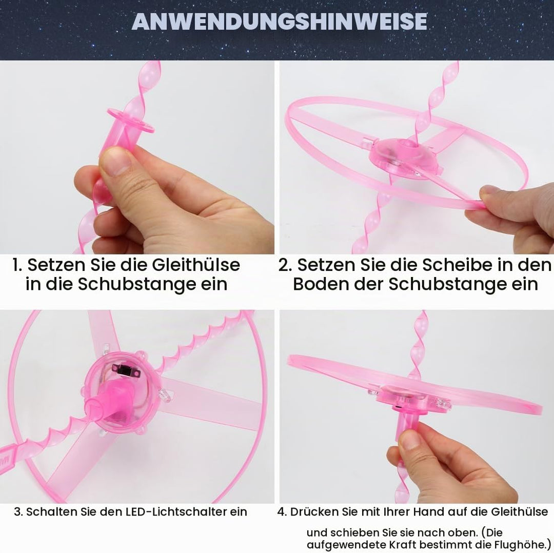 Meleager Propeller Spielzeug Kinder, Leucht Propellespielzeug, Werfer und Scheiben, 16 Stück Outdoor