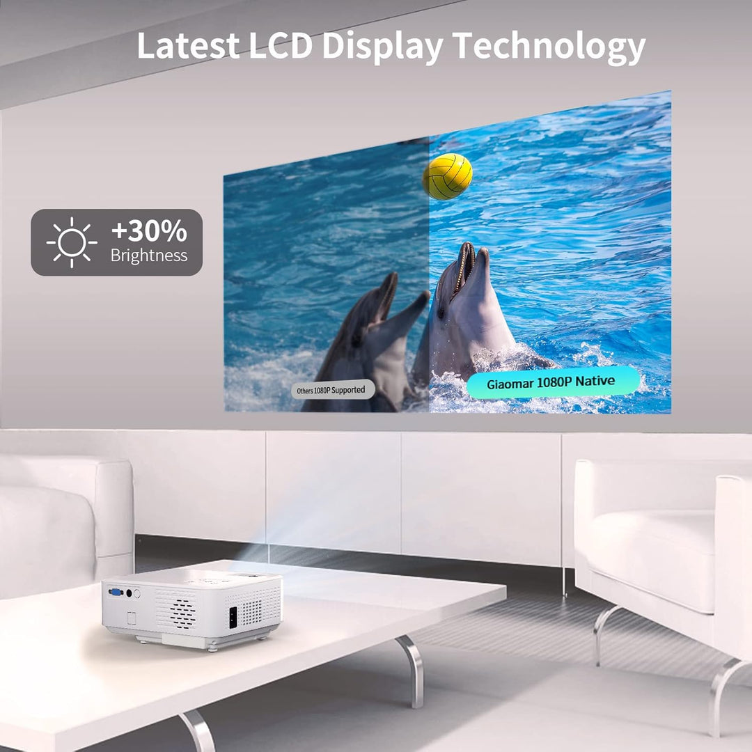 Beamer, Beamer 4K 20000 Lumen Native Full HD 1080P, 5G WiFi Bluetooth Mini Beamer 4K Heimkino, Beame