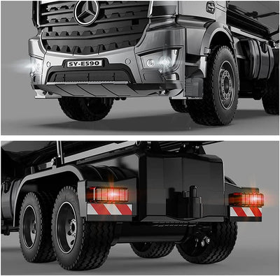 s-idee® E590-003 Mercedes Arocs Rc Dump Truck Metall Kipper 1:20 LKW 10 Kanal Kipplader Double E CAD