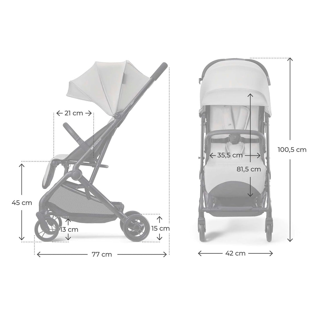 Kinderkraft INDY 3, leichter Buggy ab Geburt bis 15 kg, nur 7,3 kg, Einhand-Faltmechanismus CLICK &