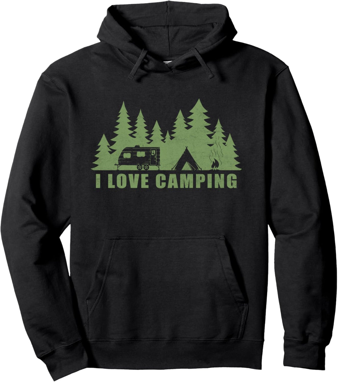 I Love Camping Vintage Camper Camp Outdoor Sommer Forest Tee Pullover Hoodie