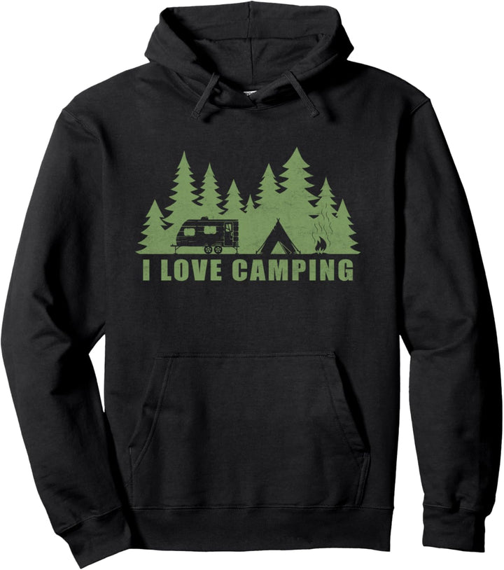 I Love Camping Vintage Camper Camp Outdoor Sommer Forest Tee Pullover Hoodie