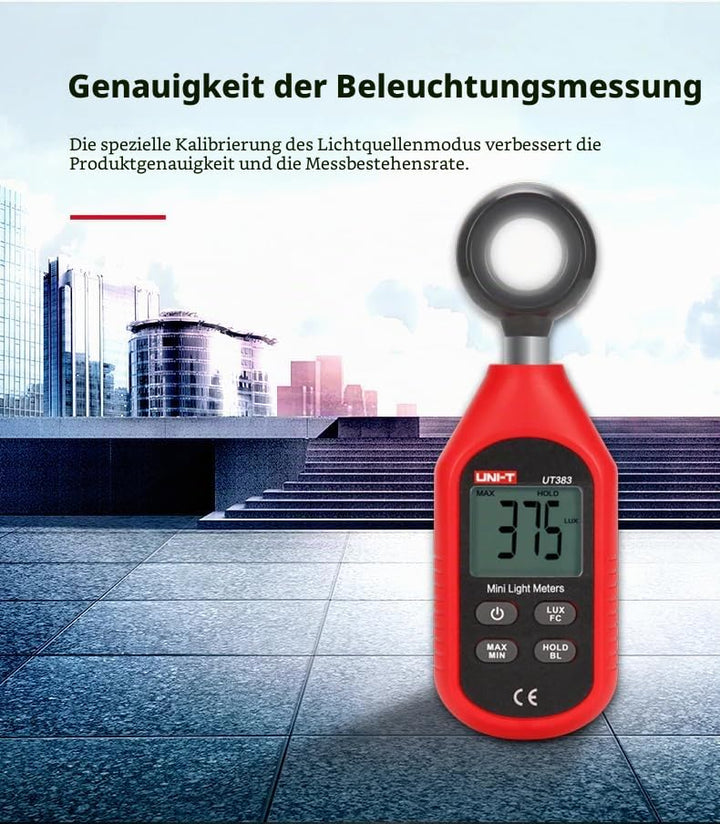 UNI-T Uni-trend UT383BT : Mini Light Meters with Certificates: CE, UKCA 200,000 LUX Digital Luxmeter