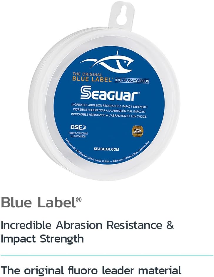 Seaguar Blue Label 100% Flourocarbon Angelschnur (DSF), Süss- und Salzwasservorfach 91,4 m 9 kg, 91,