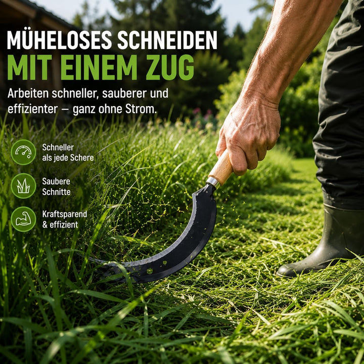 Set Hochwertige Sichelsensen mit Wetzstein, Scharf Sickle, 35 cm Handsensen, kleine Sensen, Trimmer,