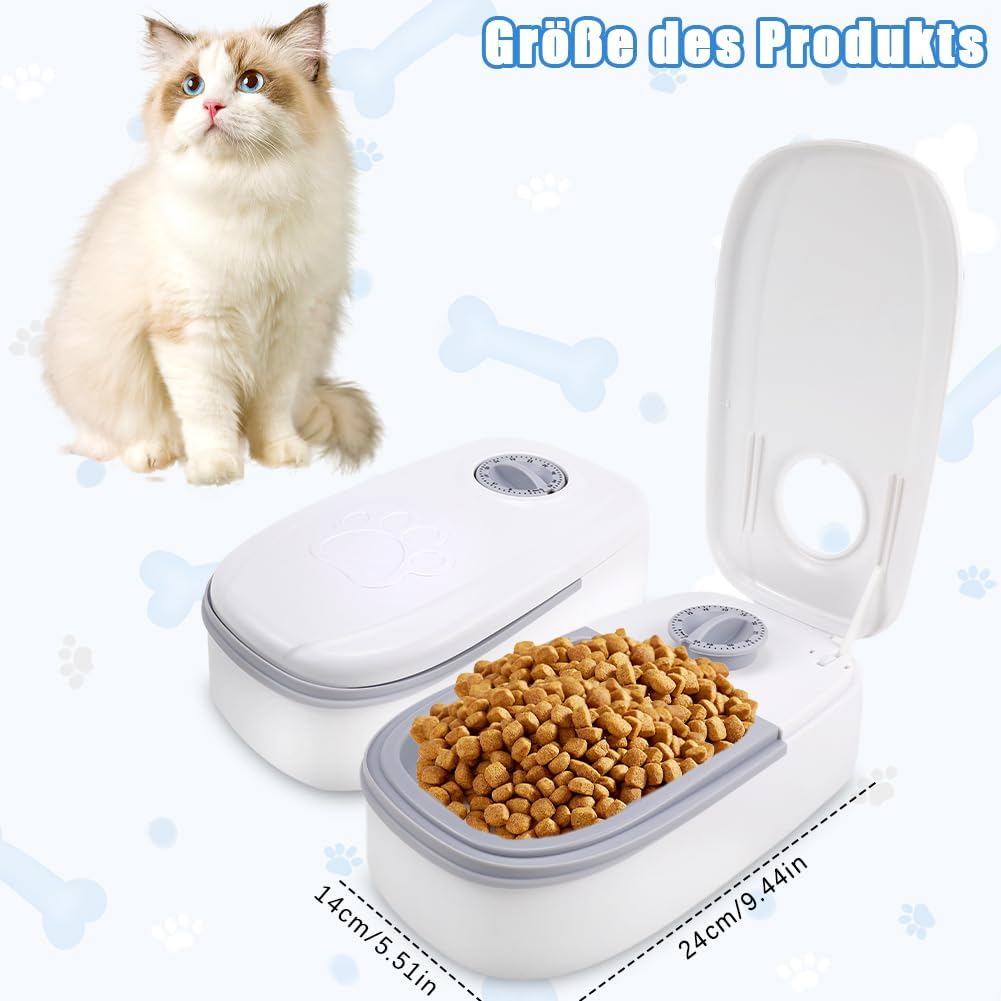 Tyafzzn Futterautomat Katze für Mahlzeiten, Automatischer Futterspender Katze, Katzen Futterautomate