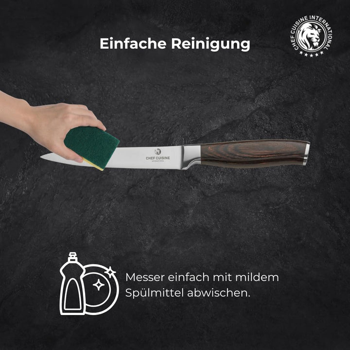 CHEF CUISINE Allzweckmesser, Rostfreier Klingenstahl, Geschmiedet, Handgeschliffen &amp; poliert, Fugenl