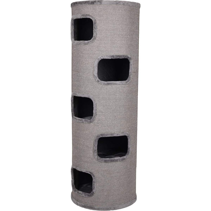 kratztonne für Katzen – Flamingo Enes XL – 120 cm – Ø 50 cm – Sisal & Plüsch – 4 Etagen Grau 120 cm