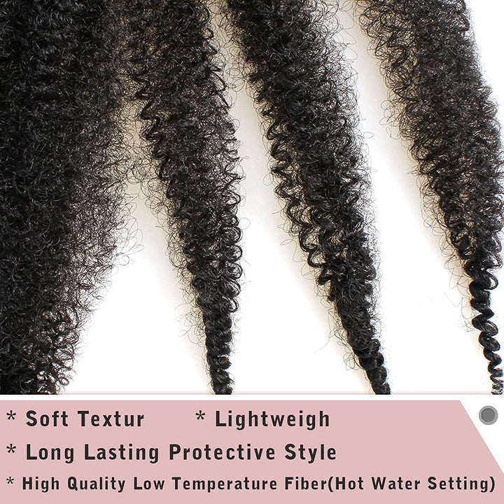 Xtrend 3er-Pack vorgetrennter afro-gedrehter Haarverlängerungen für natürliche Marley Twist Faux Dre