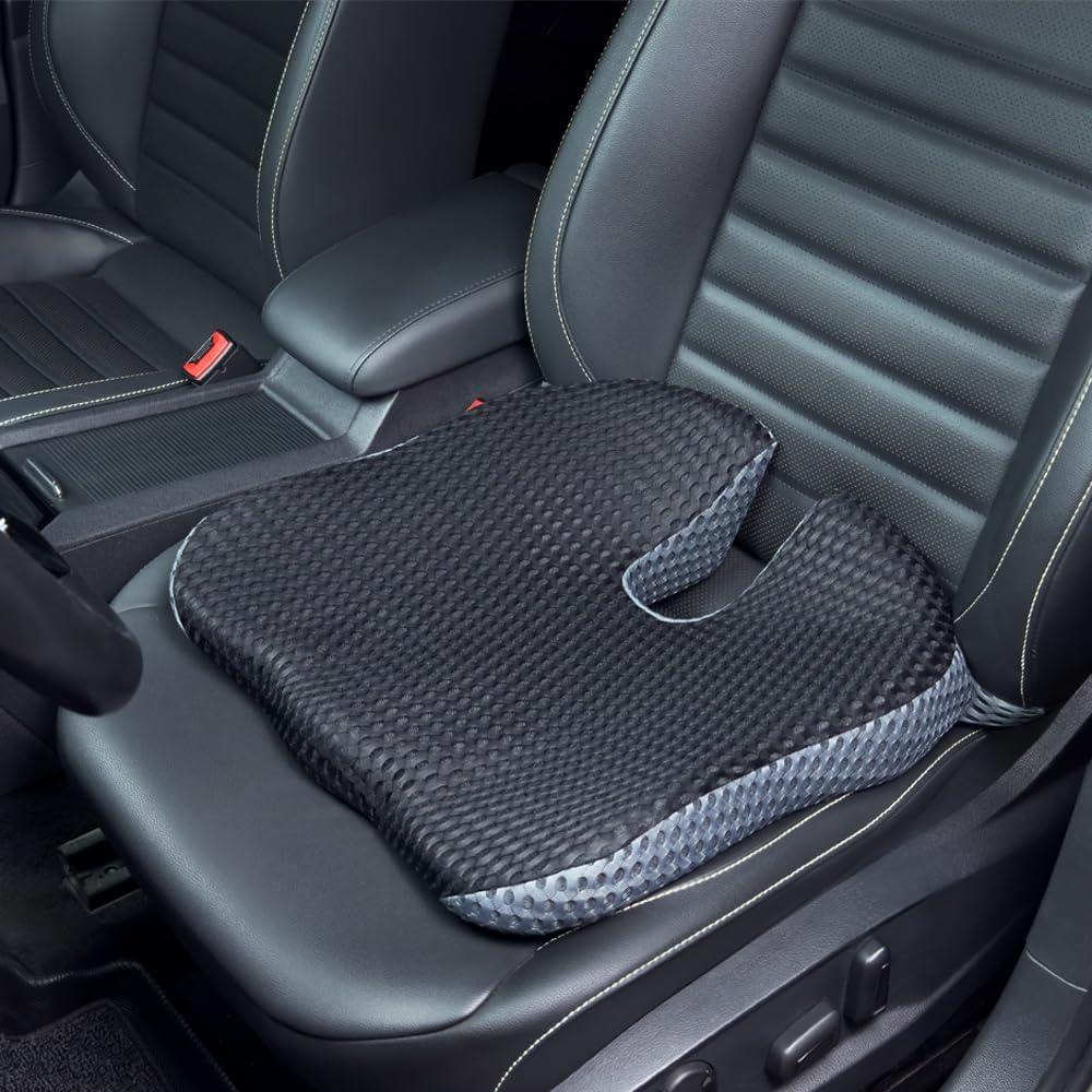 Orthopädisches Autositzkissen Memory Foam - Ergonomisches Keilkissen &amp; Sitzkissen für Auto &amp; LKW - E