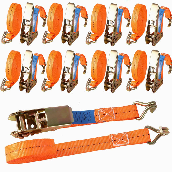8 Set Spanngurt mit Ratsche und J Haken,1000 kg Zurrgurt Ratschengurt 4 mX25 mm,Frachtgurte für Umga