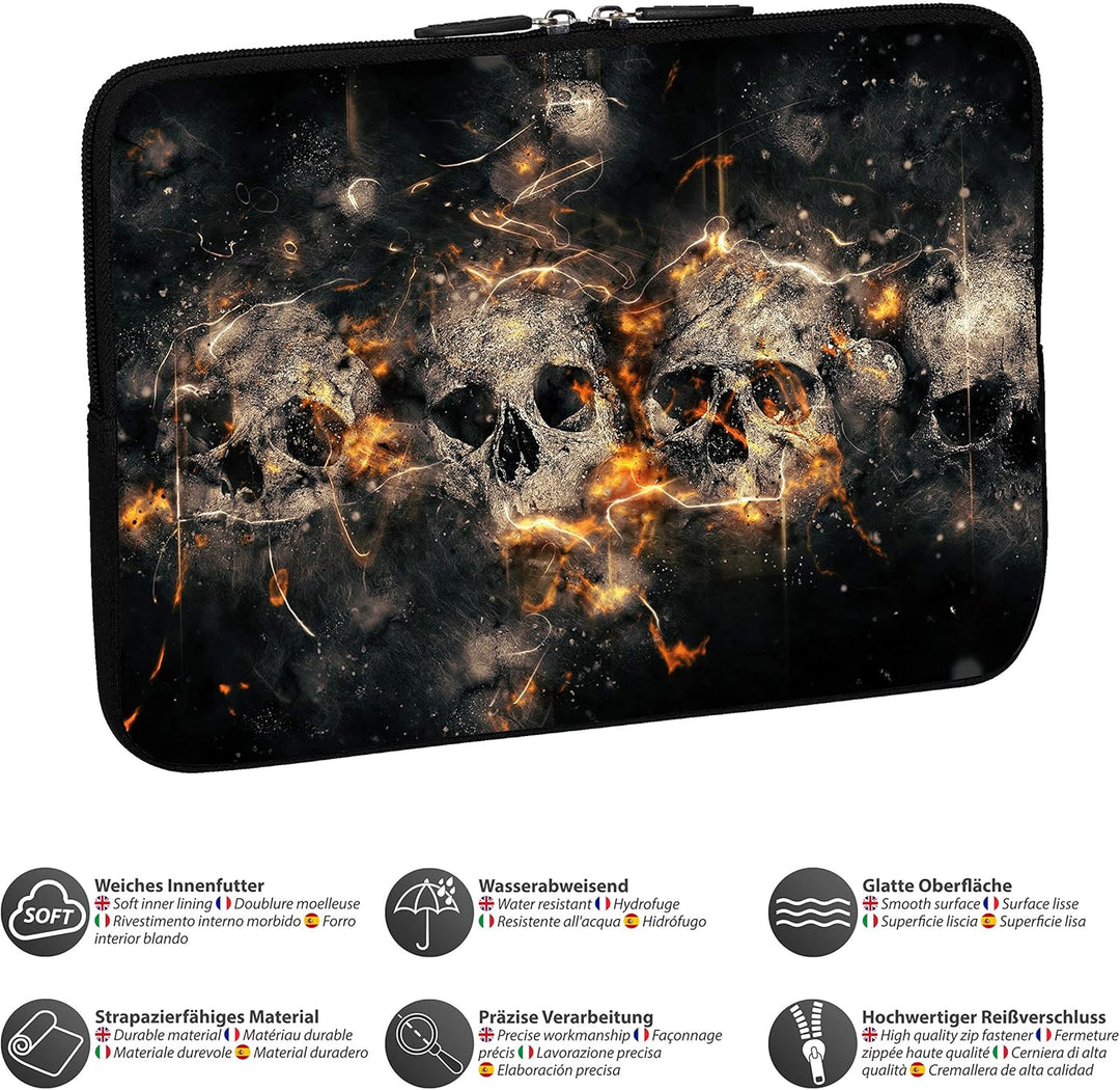 PEDEA Design Schutzhülle Notebook Tasche bis 13,3 Zoll (33,7cm) mit Mauspad und schnurloser Maus, Sk