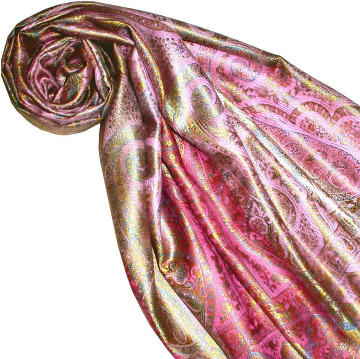 Lorenzo Cana Luxus Pashmina Damen - Schal Schaltuch jacquard gewebt 100% Seide Paisley Muster Seiden