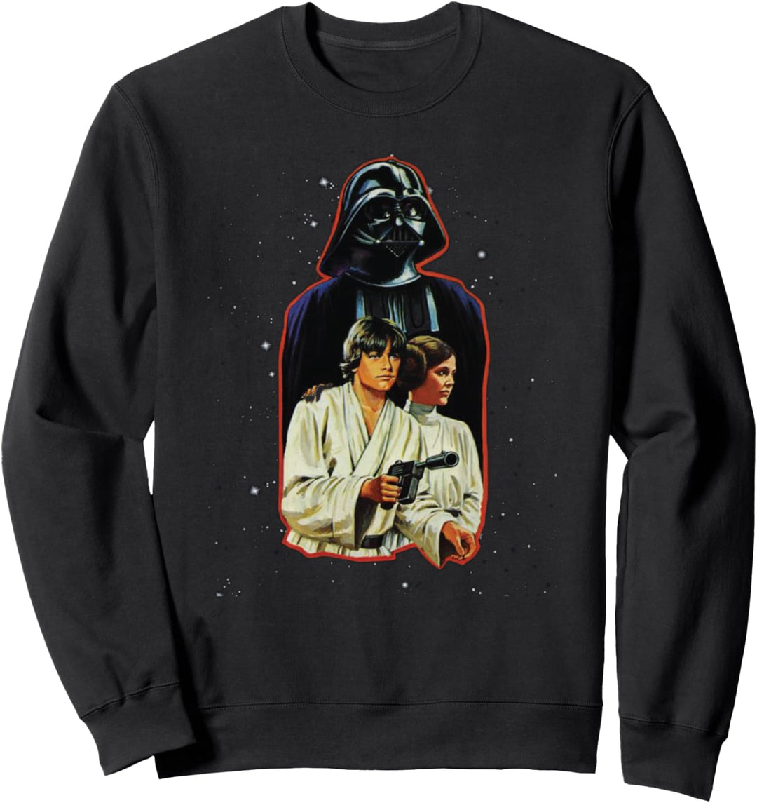 Star Wars Classic Luke Leia Darth Vader Illustration Sweatshirt