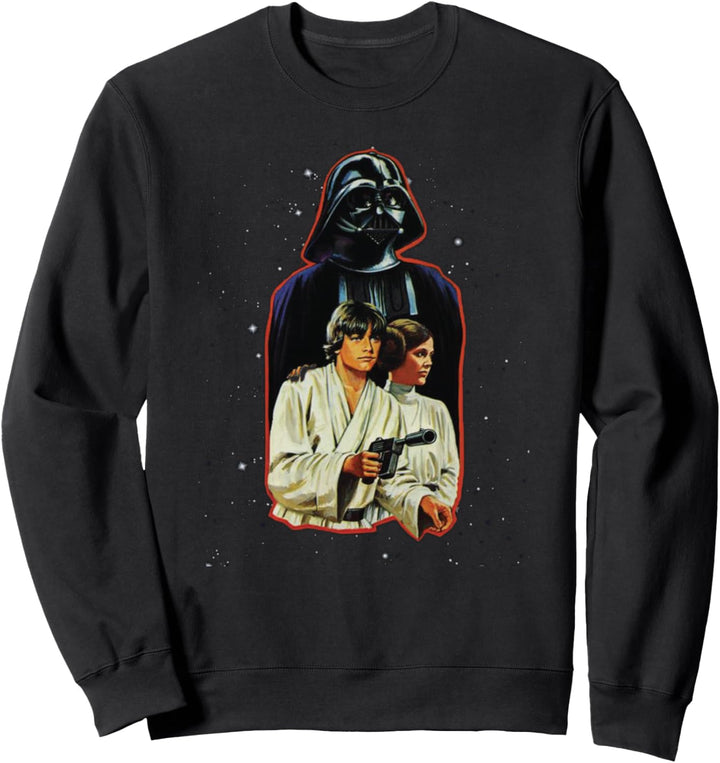Star Wars Classic Luke Leia Darth Vader Illustration Sweatshirt