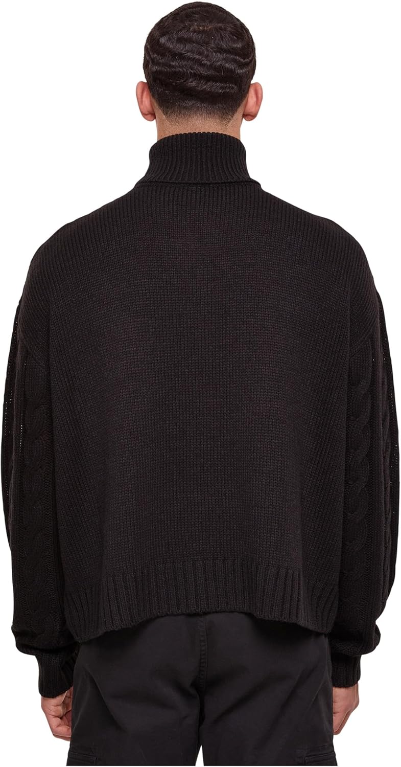 Urban Classics Herren Boxy Roll Neck Sweater Sweatshirt, Schwarz
