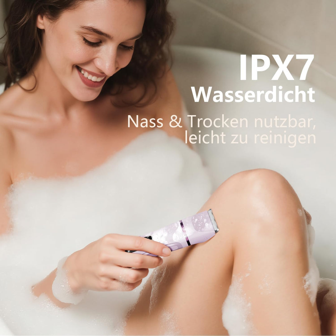 Intimrasierer für Frauen, Rasierer Damen Intimbereich Sanft, 2 in 1 Elektrischer Damenrasierer, Biki