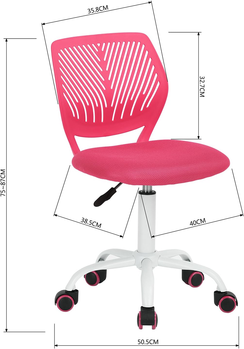 Homy Casa – Set mit 2 drehbaren, höhenverstellbaren Stoff-Bürostühlen, ergonomische Schreibtischstüh