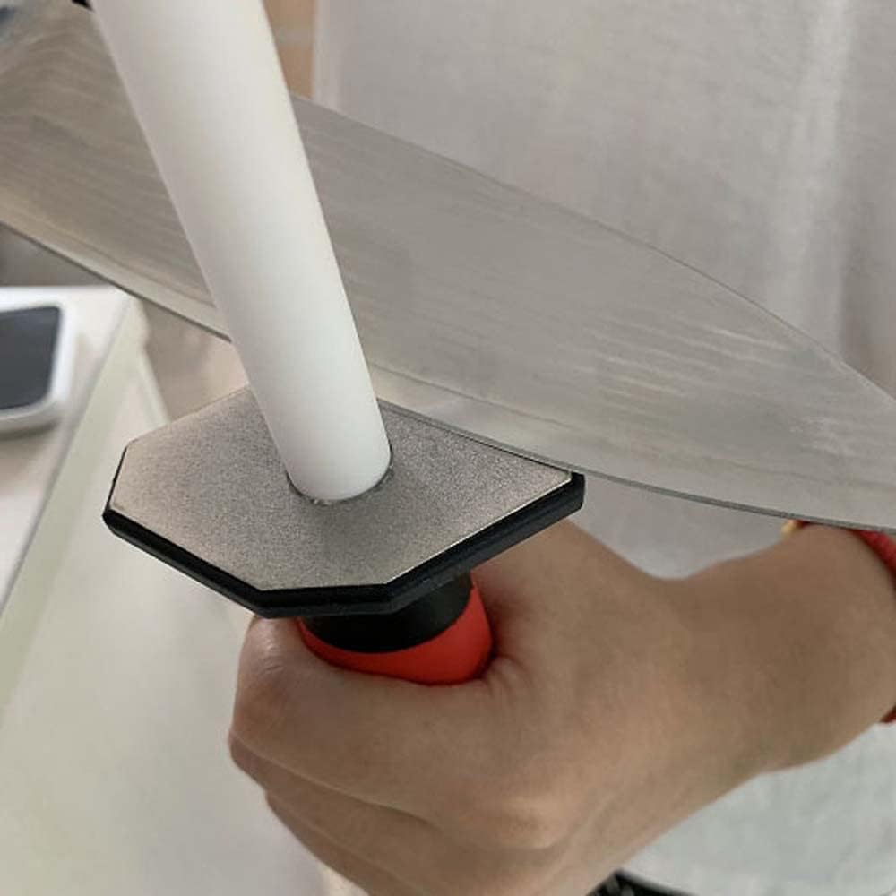 RGBS Messerschärfer, 25,4 cm Keramik-Schleifstab mit Diamantstein, Rot, für Zuhause, Küche, Messer,