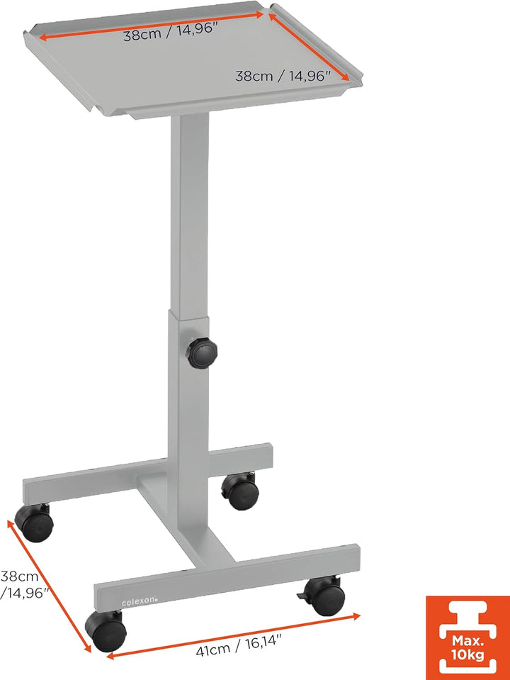 celexon Projektionstisch PT1010G - Projektor-Wagen höhenverstellbar: 60-90cm - grau 60 - 90cm Grau,