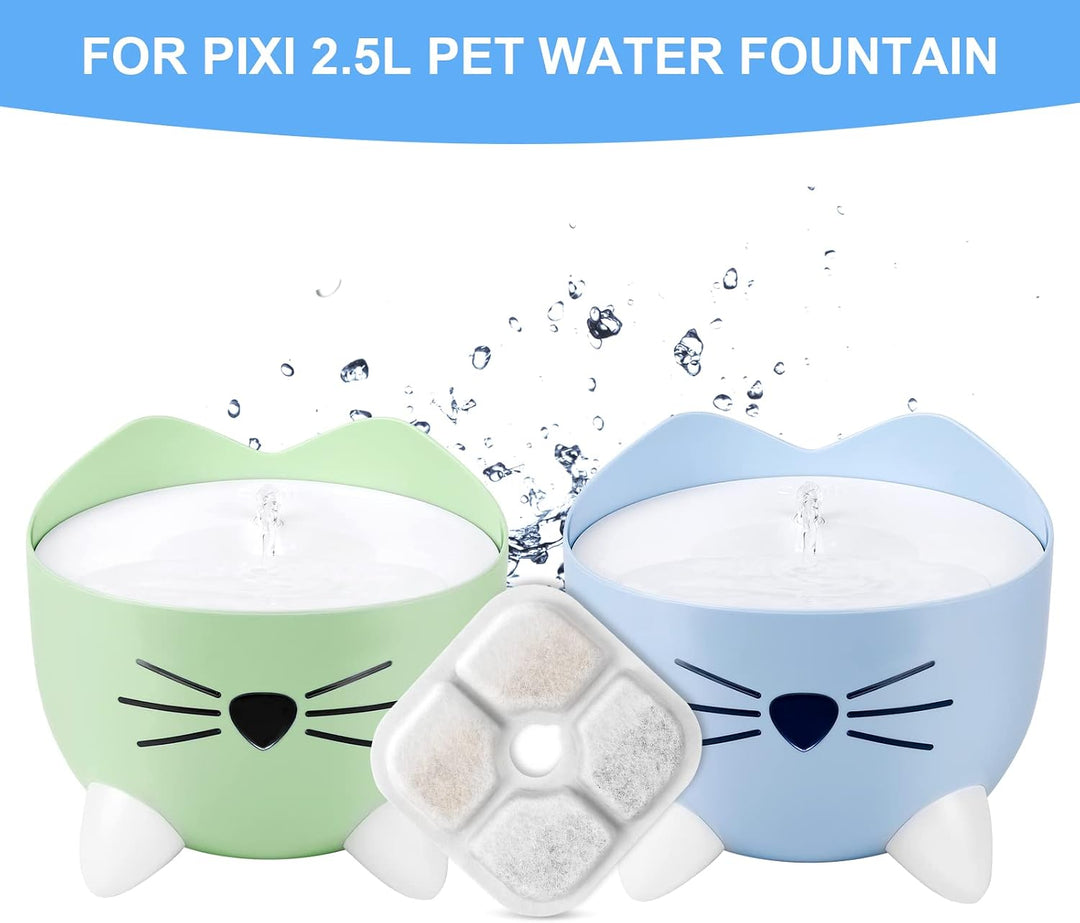 VinDox 12 Stück Katzenbrunnen Filter für 2,5L Trinkbrunnen für Katze Ersatzfilter, Harz aktivierte K