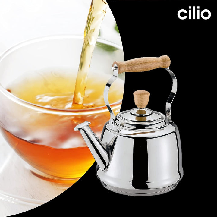 Cilio KP0000430820 Tradition Wasserkessel, 18/8 Edelstahl