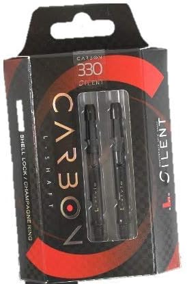 LSTYLE Dart Shafts: L-Shaft Carbon Silent - Spinning Dart Stems - Champagne Rings Included Schwarz /