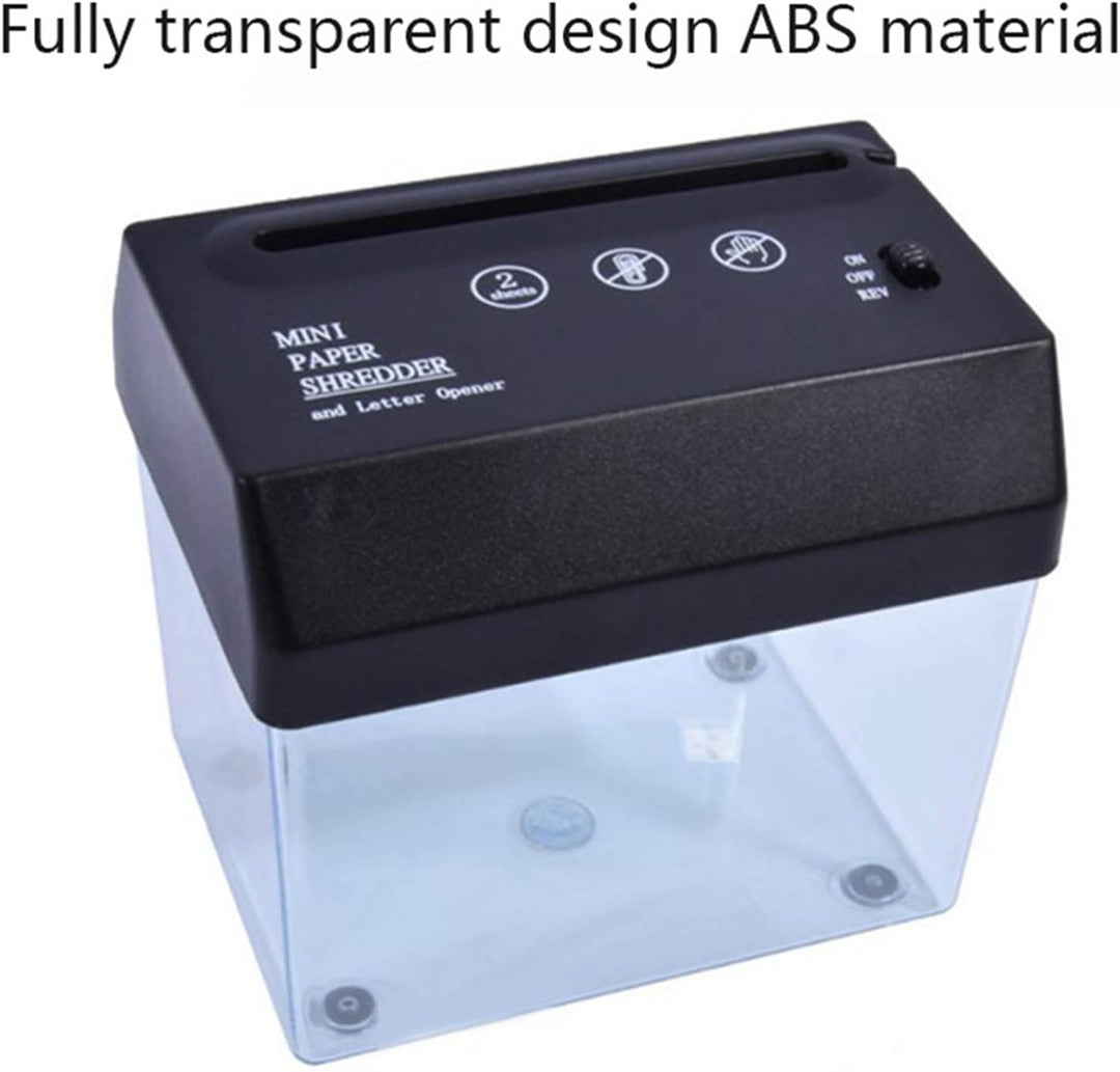 Buachois USB-Aktenvernichter, Universelle Tragbare Mini-Elektro-Akku-Papierschneidemaschine Für Doku
