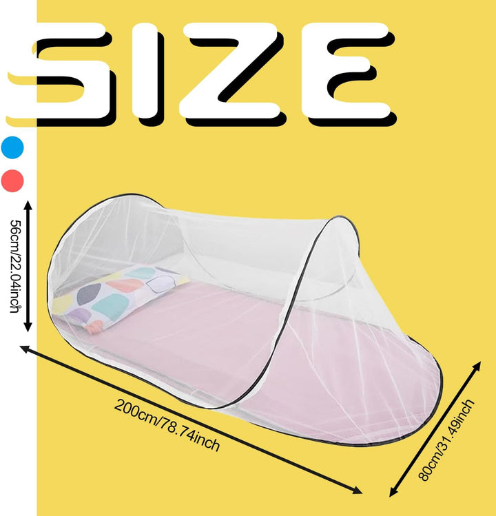 Pop Up Moskitonetz Bett, 200 x 80 x 56 cm Faltbares Moskitonetz, Faltbares für Einzelbett, für Bett,