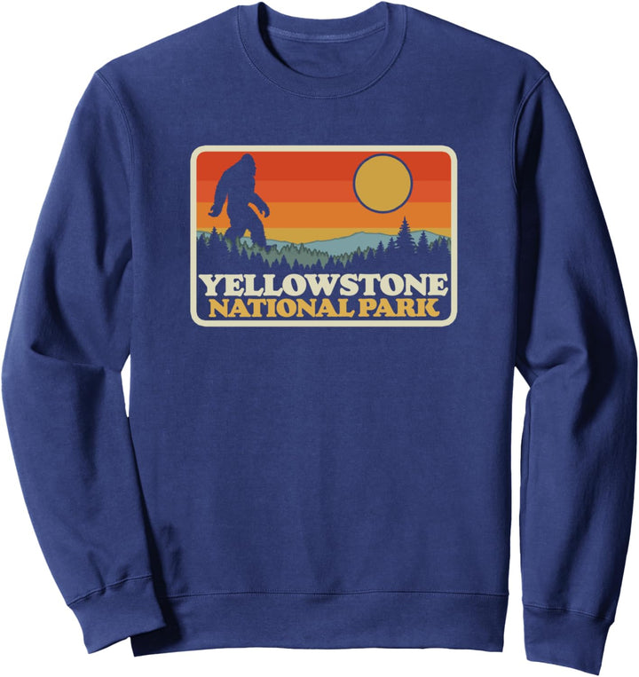 Vintage Yellowstone National Park Bigfoot Sunset Hiking Sweatshirt