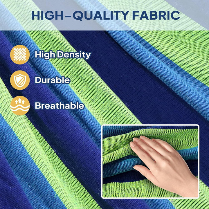 ANYOO Hängematte Outdoor Baumwolle Bequemer Stoff mit Baumfreundlichen Gurten zum Aufhängen, Robuste