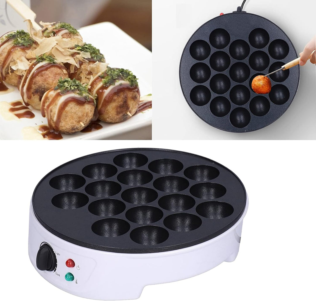 Takoyaki Maker,750 W Non-Stick Octopus Grill Tray 18 Löcher zweiseitige Heizung Küchen Elektrische M