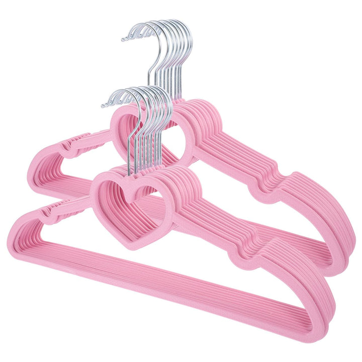 IMIKEYA Kleiderbügel Kunststoff 20er Set - rutschfeste Herz Kleiderbügel Rosa 40cm Stabil Platzspare