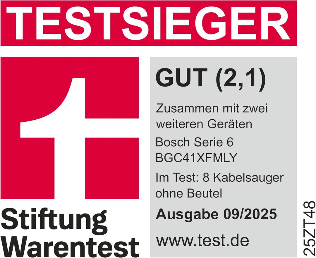 Bosch Staubsauger beutellos Serie 6 ProFamily BGC41XFMLY, ideal für Allergiker, Hygiene-Filter, 10 J