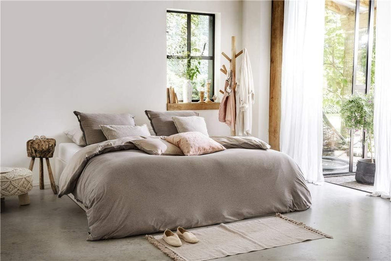 Walra Jersey Bettwäsche Casual Beauty Taupe 1 Bettbezug 155 x 220 cm + 1 Kissenbezug 80 x 80 cm, 1 B