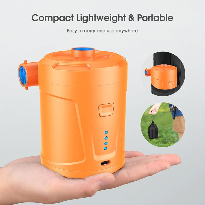 Elektrische Luftpumpe,5200mAh Wiederaufladbare Akku Luftpumpe Planschbecken Pool Kinder,Mini Luftpum