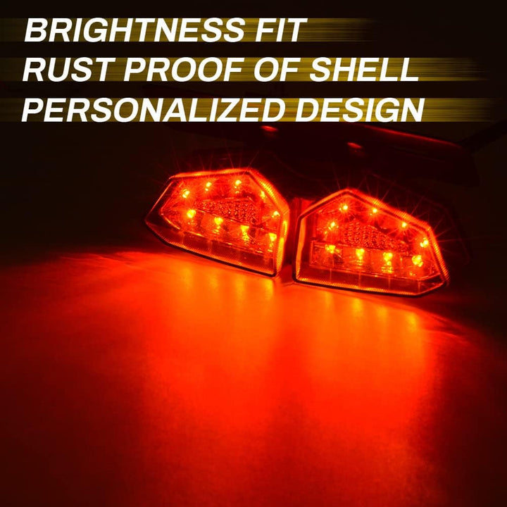 KATUR Universal Motorrad Integriertes Bremslicht RüCklicht Blinker Kennzeichenbeleuchtung (Rauch Lin