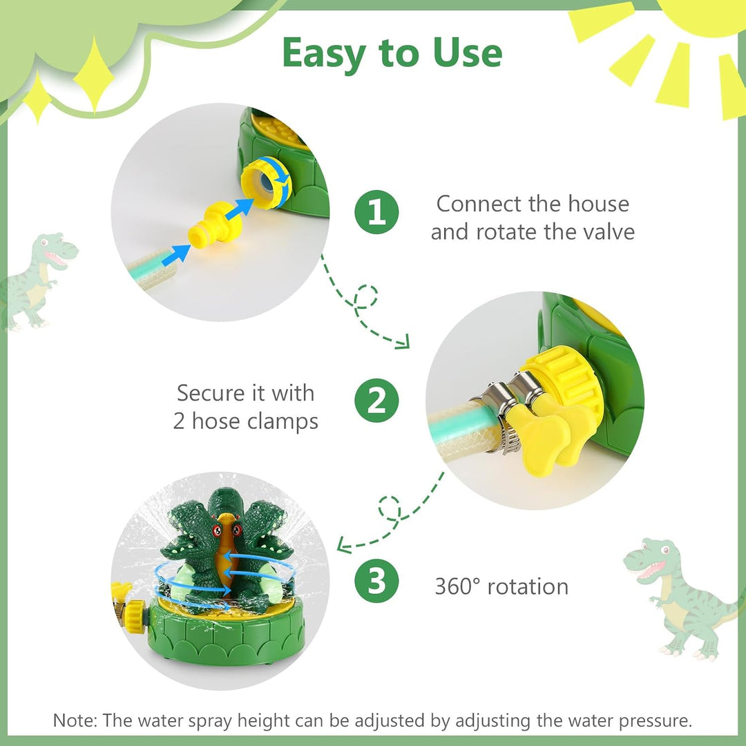 MoKo Dinosaurier Wassersprinkler für Kinder, Niedliches Outdoor Wasserspielzeug, Schwimmbad Spielzeu