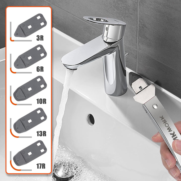 Silikon Abdichtungswerkzeug, 4 in 1 Abdichtungswerkzeug, Edelstahl Abdichtungswerkzeug mit Pads, glä