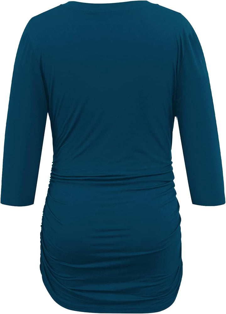 Smallshow Damen Schwanger Mutterschaft Oberteile 3/4 Ärmel Umstandsshirts Schwangere Tops Schwangers