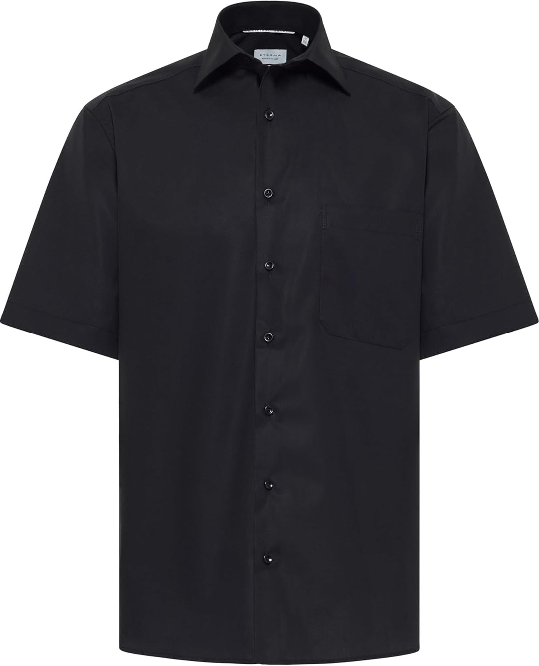 ETERNA Langarm Hemd COMFORT FIT Pinpoint unifarben mit Classic Kent Kragen 39 Schwarz (39), 39 Schwa