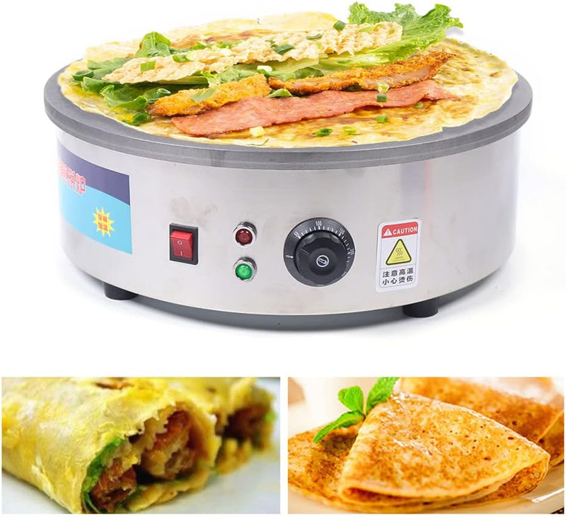 Profi Crepes Maker Machine,CrepesgeräT Platte,Crepespfanne Pfannkuchenpfanne Antihaftbeschichtung Zu