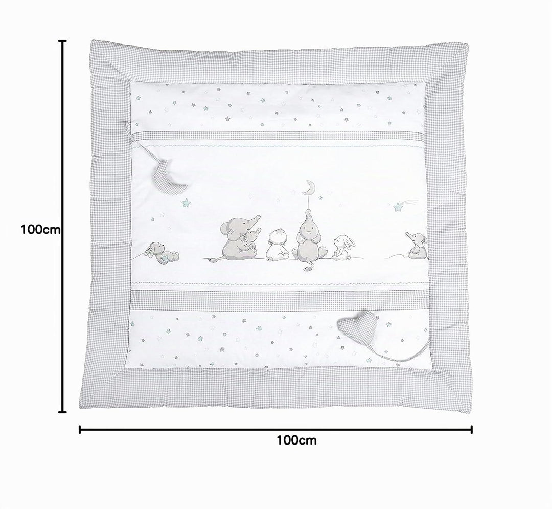 roba Baby Krabbeldecke Sternenzauber - 100 x 100 cm - Gepolsterte Spieldecke mit Stern Motiv inkl. S