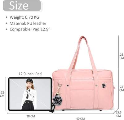 DIRRONA Damen Schultertasche Japanische Schule Handtasche Lässig Kawaii JK Tasche Grosse PU Leder Da