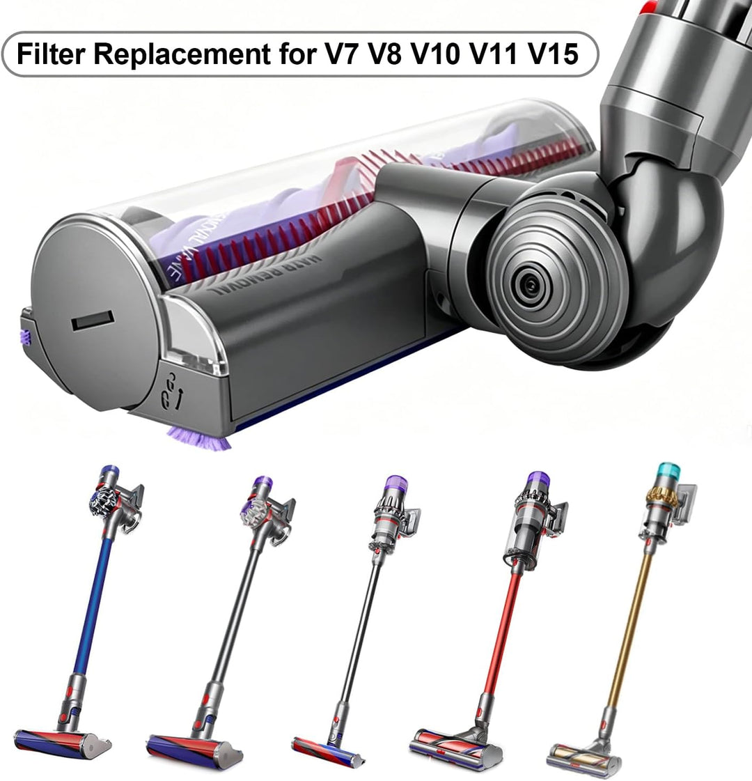 Ersatzkopf mit Anti-Verwicklungsfunktion für Dyson V7 V8 V10 V11 V15 Animal Cyclone Motorised, Schne