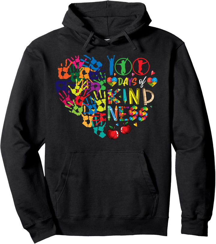 100. Schultag 100 Tage Kindness Heart Teachers Pullover Hoodie