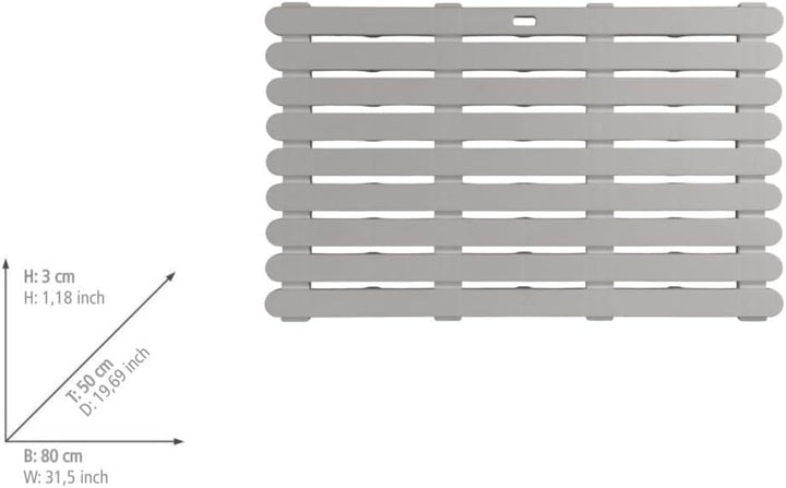 WENKO Baderost Indoor & Outdoor, Rutschhemmender Bodenrost, Für Bad, Poolbereich, Kunststoff, 80 x 5